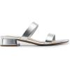 imageDREAM PAIRS Womens Slides Heels Slip On Low Block Sandals Two Strap Open Round Toe Chunky Casual Summer Mules ShoesSilver