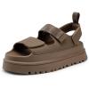imageDREAM PAIRS Platform Wedges Sandals for Women Chunky Open Toe Dress Walking Comfortable Flat Sandals for SummerBrown