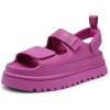 imageDREAM PAIRS Platform Wedges Sandals for Women Chunky Open Toe Dress Walking Comfortable Flat Sandals for SummerHot Pink