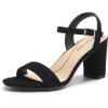 imageDREAM PAIRS Womens Chunky Heels Block Round Open Toe Ankle Strap Heel Fashion Wedding Party Comfort Dress Sandals ShoesBlacknubuck