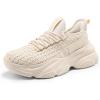 imageDREAM PAIRS Womens Platform Chunky Fashion Sneakers Slip on Walking Stylish Lightweight Classic Casual SneakerBeige