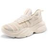 imageDREAM PAIRS Womens Platform Chunky Fashion Sneakers Slip on Walking Stylish Lightweight Classic Casual SneakerBeigeRainbow