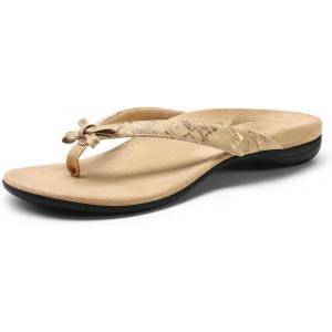 imageDREAM PAIRS Womens Arch Support Flip Flops Comfortable Dressy Orthopedic Thong Sandals Slides with Bow for Walking Summer VacationCork
