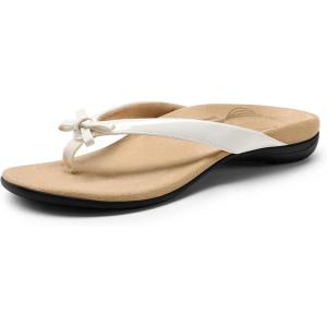 imageDREAM PAIRS Womens Arch Support Flip Flops Comfortable Dressy Orthopedic Thong Sandals Slides with Bow for Walking Summer VacationWhite