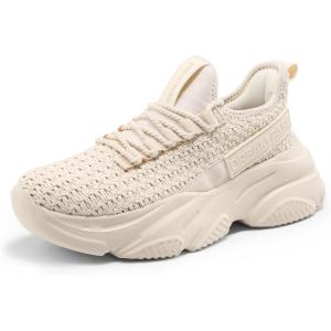 imageDREAM PAIRS Womens Platform Chunky Fashion Sneakers Slip on Walking Stylish Lightweight Classic Casual SneakerBeige