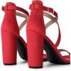 imageDREAM PAIRS 4 inch High Heels for Women Chunky Block Cross Strap Open Toe Dress Sandals for Wedding Bridal Evening Homecoming PromRed