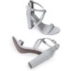 imageDREAM PAIRS 4 inch High Heels for Women Chunky Block Cross Strap Open Toe Dress Sandals for Wedding Bridal Evening Homecoming PromSilver