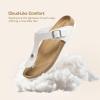imageDREAM PAIRS Arch Support Thong Sandals for Women Casual Leather Flip Flops Dressy Slides with Soft Cork Footbed Adjustable Strap for Summer Beach VacationWhite