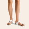 imageDREAM PAIRS Arch Support Thong Sandals for Women Casual Leather Flip Flops Dressy Slides with Soft Cork Footbed Adjustable Strap for Summer Beach VacationWhite