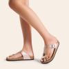 imageDREAM PAIRS Arch Support Thong Sandals for Women Casual Leather Flip Flops Dressy Slides with Soft Cork Footbed Adjustable Strap for Summer Beach VacationRose Gold