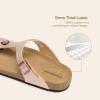 imageDREAM PAIRS Arch Support Thong Sandals for Women Casual Leather Flip Flops Dressy Slides with Soft Cork Footbed Adjustable Strap for Summer Beach VacationRose Gold