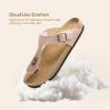 imageDREAM PAIRS Arch Support Thong Sandals for Women Casual Leather Flip Flops Dressy Slides with Soft Cork Footbed Adjustable Strap for Summer Beach VacationRose Gold