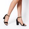 imageDREAM PAIRS Heels for Women Chunky Block Heel Open Toe Ankle Strap 35 Inch Heeled Sandals for Party Date WeddingBlacksuede
