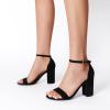 imageDREAM PAIRS Heels for Women Chunky Block Heel Open Toe Ankle Strap 35 Inch Heeled Sandals for Party Date WeddingBlacksuede