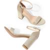 imageDREAM PAIRS Heels for Women Chunky Block Heel Open Toe Ankle Strap 35 Inch Heeled Sandals for Party Date WeddingGold