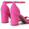imageDREAM PAIRS Heels for Women Chunky Block Heel Open Toe Ankle Strap 35 Inch Heeled Sandals for Party Date WeddingHot Pink
