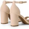 imageDREAM PAIRS Heels for Women Chunky Block Heel Open Toe Ankle Strap 35 Inch Heeled Sandals for Party Date WeddingNudenubuck