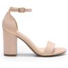 imageDREAM PAIRS Heels for Women Chunky Block Heel Open Toe Ankle Strap 35 Inch Heeled Sandals for Party Date WeddingNudesuede