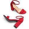 imageDREAM PAIRS Heels for Women Chunky Block Heel Open Toe Ankle Strap 35 Inch Heeled Sandals for Party Date WeddingRed