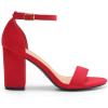 imageDREAM PAIRS Heels for Women Chunky Block Heel Open Toe Ankle Strap 35 Inch Heeled Sandals for Party Date WeddingRed