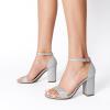 imageDREAM PAIRS Heels for Women Chunky Block Heel Open Toe Ankle Strap 35 Inch Heeled Sandals for Party Date WeddingSilver