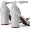 imageDREAM PAIRS Heels for Women Chunky Block Heel Open Toe Ankle Strap 35 Inch Heeled Sandals for Party Date WeddingSilver