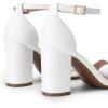 imageDREAM PAIRS Heels for Women Chunky Block Heel Open Toe Ankle Strap 35 Inch Heeled Sandals for Party Date WeddingWhite