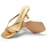imageDREAM PAIRS Heels for Women Flip Flops Kitten Low Heels Open Square Toe Thong Heeled Sandals Sexy Fashion Comfort Shoes for Party Casual SlidesGold