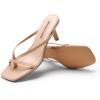 imageDREAM PAIRS Heels for Women Flip Flops Kitten Low Heels Open Square Toe Thong Heeled Sandals Sexy Fashion Comfort Shoes for Party Casual SlidesNude