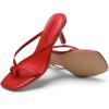 imageDREAM PAIRS Heels for Women Flip Flops Kitten Low Heels Open Square Toe Thong Heeled Sandals Sexy Fashion Comfort Shoes for Party Casual SlidesRed