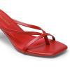 imageDREAM PAIRS Heels for Women Flip Flops Kitten Low Heels Open Square Toe Thong Heeled Sandals Sexy Fashion Comfort Shoes for Party Casual SlidesRed