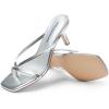 imageDREAM PAIRS Heels for Women Flip Flops Kitten Low Heels Open Square Toe Thong Heeled Sandals Sexy Fashion Comfort Shoes for Party Casual SlidesSilver