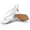 imageDREAM PAIRS Heels for Women Flip Flops Kitten Low Heels Open Square Toe Thong Heeled Sandals Sexy Fashion Comfort Shoes for Party Casual SlidesWhite