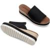 imageDREAM PAIRS Platform Sandals Women Slipon Espadrille Bohemia Wedge Sandals Comfort Dressy Summer Open Toe Canvas Slides for Womens Outdoor Walking Beach VacationBlack