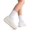 imageDREAM PAIRS Women Chunky Platform Retro Fashion Sneakers Comfortable Breathable Walking Shoes Casual Lace Up Tennis ShoesWhite