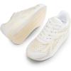 imageDREAM PAIRS Women Chunky Platform Retro Fashion Sneakers Comfortable Breathable Walking Shoes Casual Lace Up Tennis ShoesWhite