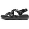 imageDREAM PAIRS Womens Arch Support Sandals Comfortable Open Toe Dress Flats Walking Sandals for SummerAll Black