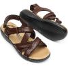 imageDREAM PAIRS Womens Arch Support Sandals Comfortable Open Toe Dress Flats Walking Sandals for SummerBrown