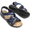 imageDREAM PAIRS Womens Arch Support Sandals Comfortable Open Toe Dress Flats Walking Sandals for SummerNavy