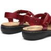 imageDREAM PAIRS Womens Arch Support Sandals Comfortable Open Toe Dress Flats Walking Sandals for SummerRed
