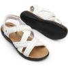 imageDREAM PAIRS Womens Arch Support Sandals Comfortable Open Toe Dress Flats Walking Sandals for SummerWhite