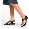 imageDREAM PAIRS Womens Comfortable Cork Footbed Arch Support Sandals Casual to Dressy Thong Walking Flat Sandals for SummerAll Black