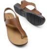 imageDREAM PAIRS Womens Comfortable Cork Footbed Arch Support Sandals Casual to Dressy Thong Walking Flat Sandals for SummerBrown
