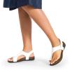imageDREAM PAIRS Womens Comfortable Cork Footbed Arch Support Sandals Casual to Dressy Thong Walking Flat Sandals for SummerWhite
