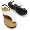 imageDREAM PAIRS Womens Comfortable Cork Footbed Arch Support Sandals Casual to Dressy Thong Walking Flat Sandals for SummerWhite