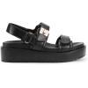 imageDREAM PAIRS Womens Low Wedge Sandals Comfortable Arch Support Platform Open toe Casual Dressy Flat Summer Sandals with Adjustable StrapsBlackpu