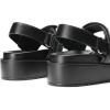 imageDREAM PAIRS Womens Low Wedge Sandals Comfortable Arch Support Platform Open toe Casual Dressy Flat Summer Sandals with Adjustable StrapsBlackpu