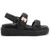 imageDREAM PAIRS Womens Low Wedge Sandals Comfortable Arch Support Platform Open toe Casual Dressy Flat Summer Sandals with Adjustable StrapsBlackraffia