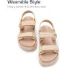 imageDREAM PAIRS Womens Low Wedge Sandals Comfortable Arch Support Platform Open toe Casual Dressy Flat Summer Sandals with Adjustable StrapsNatural