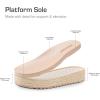 imageDREAM PAIRS Womens Low Wedge Sandals Comfortable Arch Support Platform Open toe Casual Dressy Flat Summer Sandals with Adjustable StrapsNatural